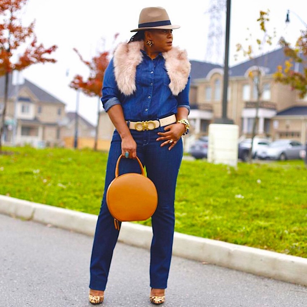 Tan circle shaped bag